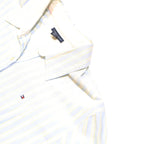 TOMMY HILFIGER Womens White & Cream Stripe Shirt XL Button Long Sleeve Casual