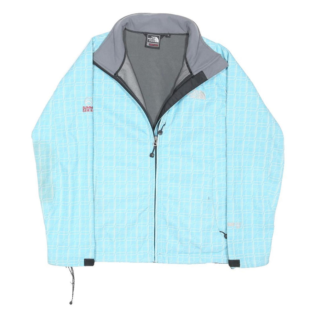 THE NORTH FACE Womens Blue Light Blue Geo Pattern Outdoor Jacket M Polyester