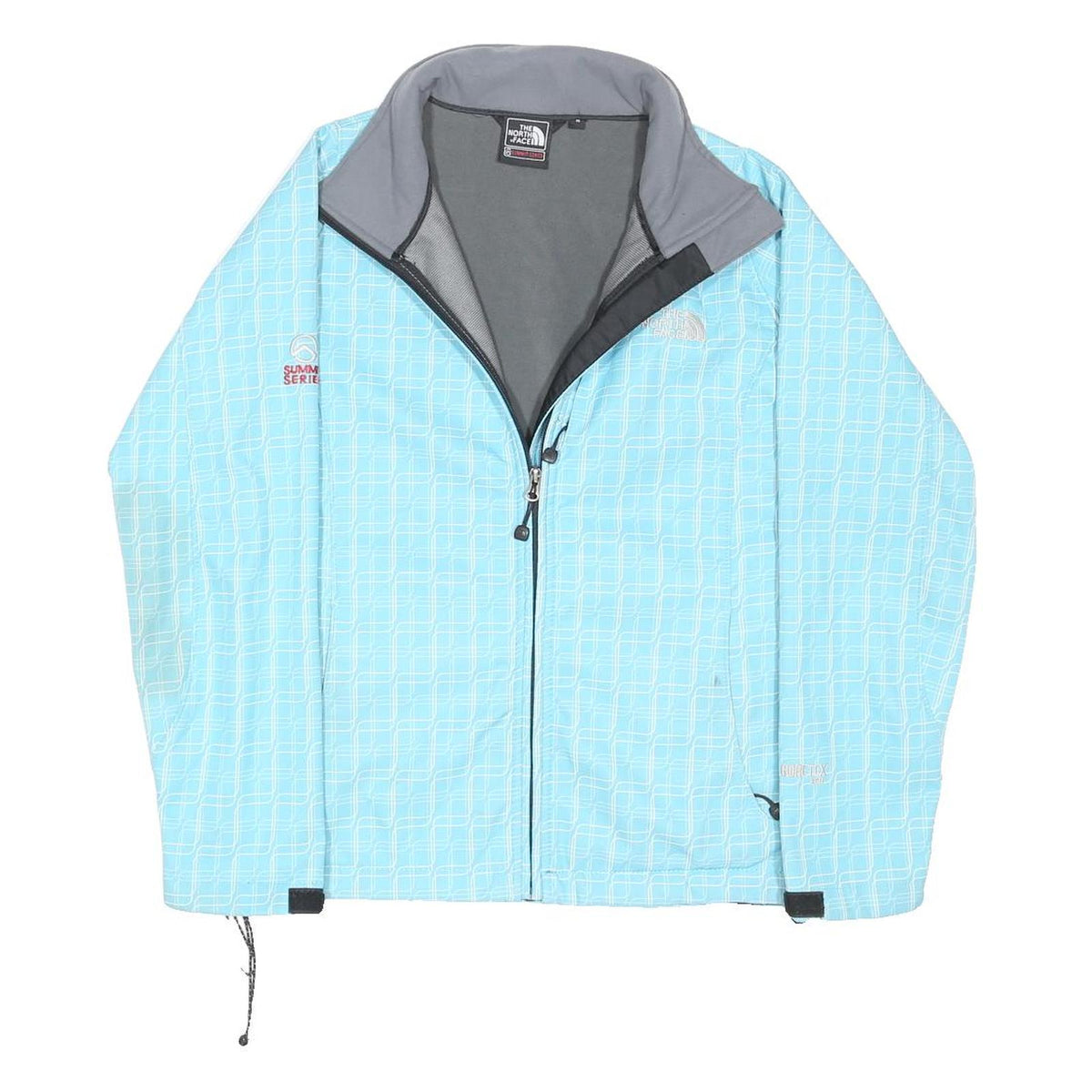 THE NORTH FACE Womens Blue Light Blue Geo Pattern Outdoor Jacket M Polyester