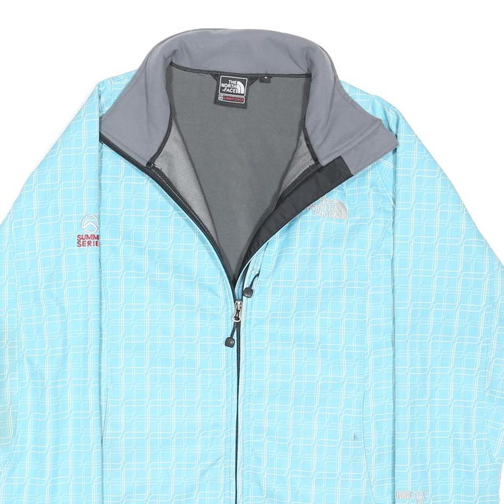 THE NORTH FACE Womens Blue Light Blue Geo Pattern Outdoor Jacket M Polyester