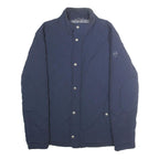 WRANGLER Mens Blue Quilted Jacket XL Polyamide Zip Casual Lightweight Outerwear