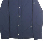 WRANGLER Mens Blue Quilted Jacket XL Polyamide Zip Casual Lightweight Outerwear