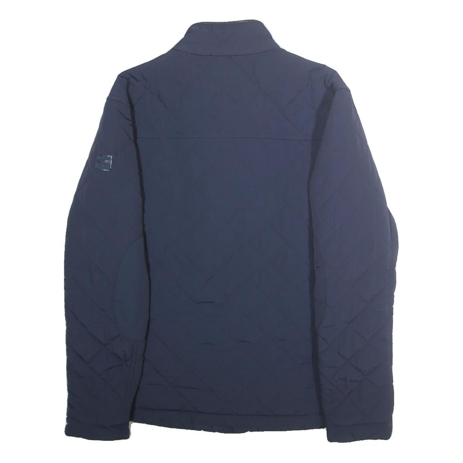 WRANGLER Mens Blue Quilted Jacket XL Polyamide Zip Casual Lightweight Outerwear