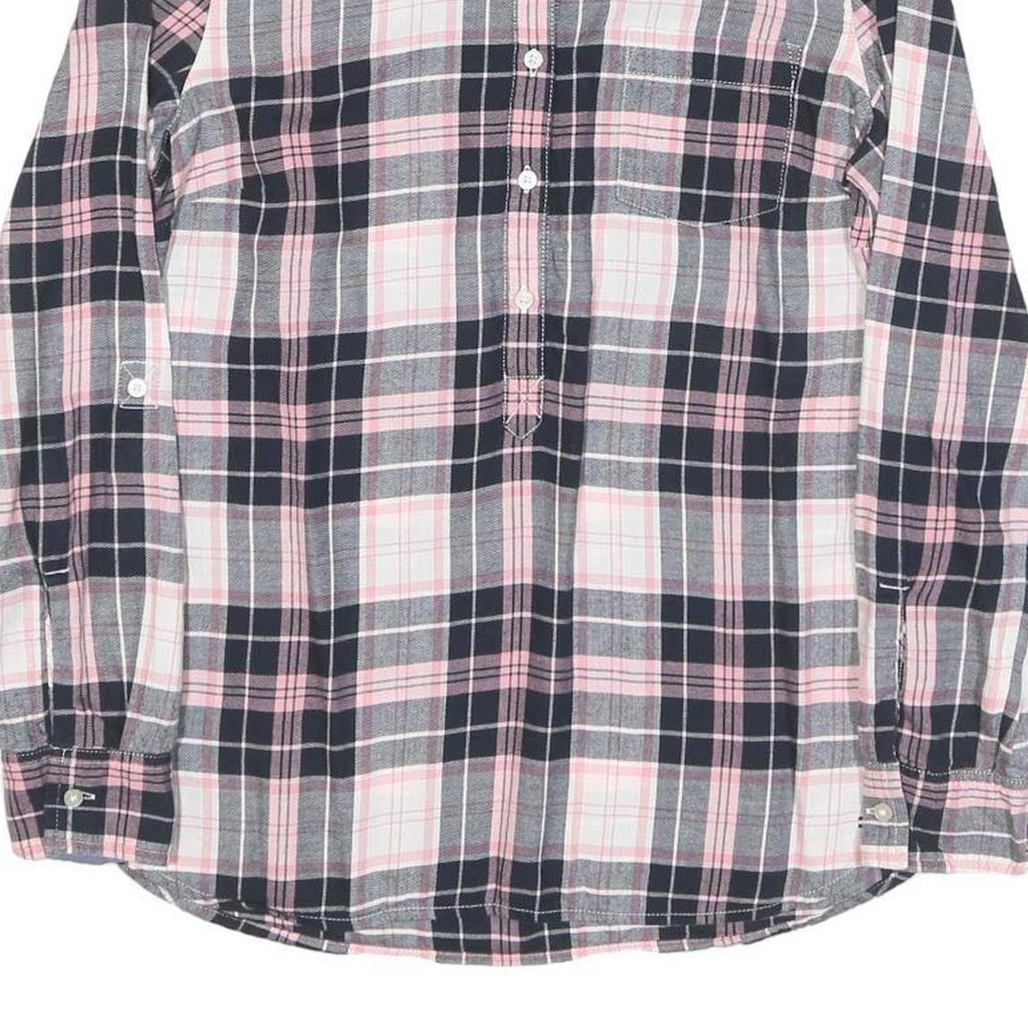 TOMMY HILFIGER Womens Pink & Black Checked Shirt S Casual Cotton Blend