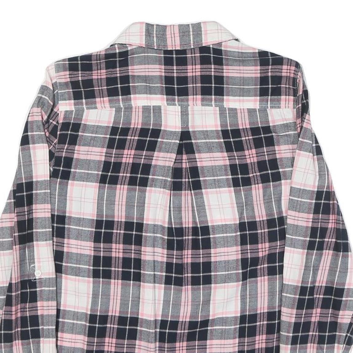 TOMMY HILFIGER Womens Pink & Black Checked Shirt S Casual Cotton Blend