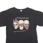 ANVIL Mens Black Graphic T-Shirt M Short Sleeve Crew Neck Skull Bandana