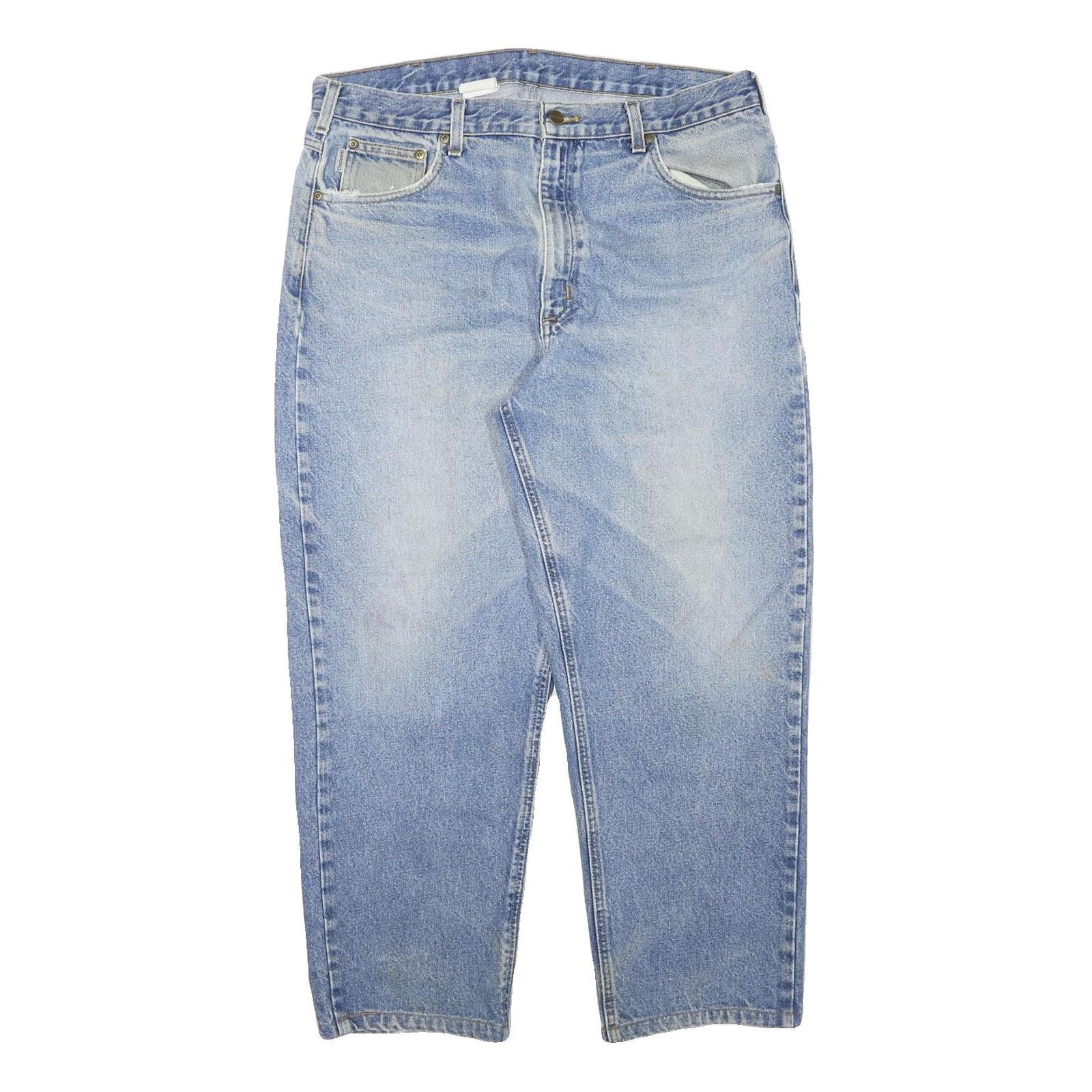 CARHARTT Mens Jeans Blue Relaxed Straight Denim Medium W36 L27 Workwear Casual