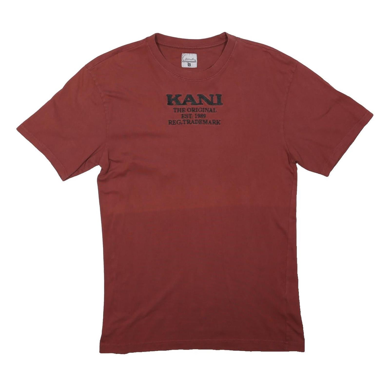 KARL KANI Mens Red Graphic T-Shirt L Short Sleeve Crew Neck Urban Streetwear