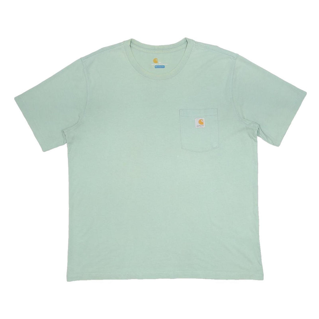 CARHARTT Mens Green Pocket T-Shirt XL Short Sleeve Crew Neck Cotton Casual