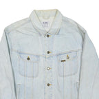 LEE Mens Blue Denim Cotton Blend Button Jacket L Classic Fit Casual Outerwear