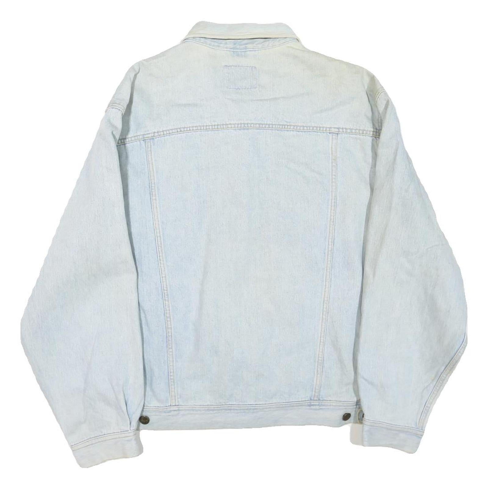 LEE Mens Blue Denim Cotton Blend Button Jacket L Classic Fit Casual Outerwear