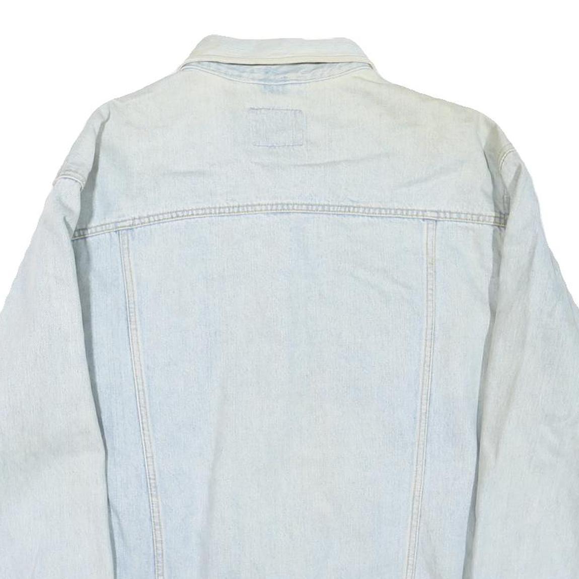 LEE Mens Blue Denim Cotton Blend Button Jacket L Classic Fit Casual Outerwear