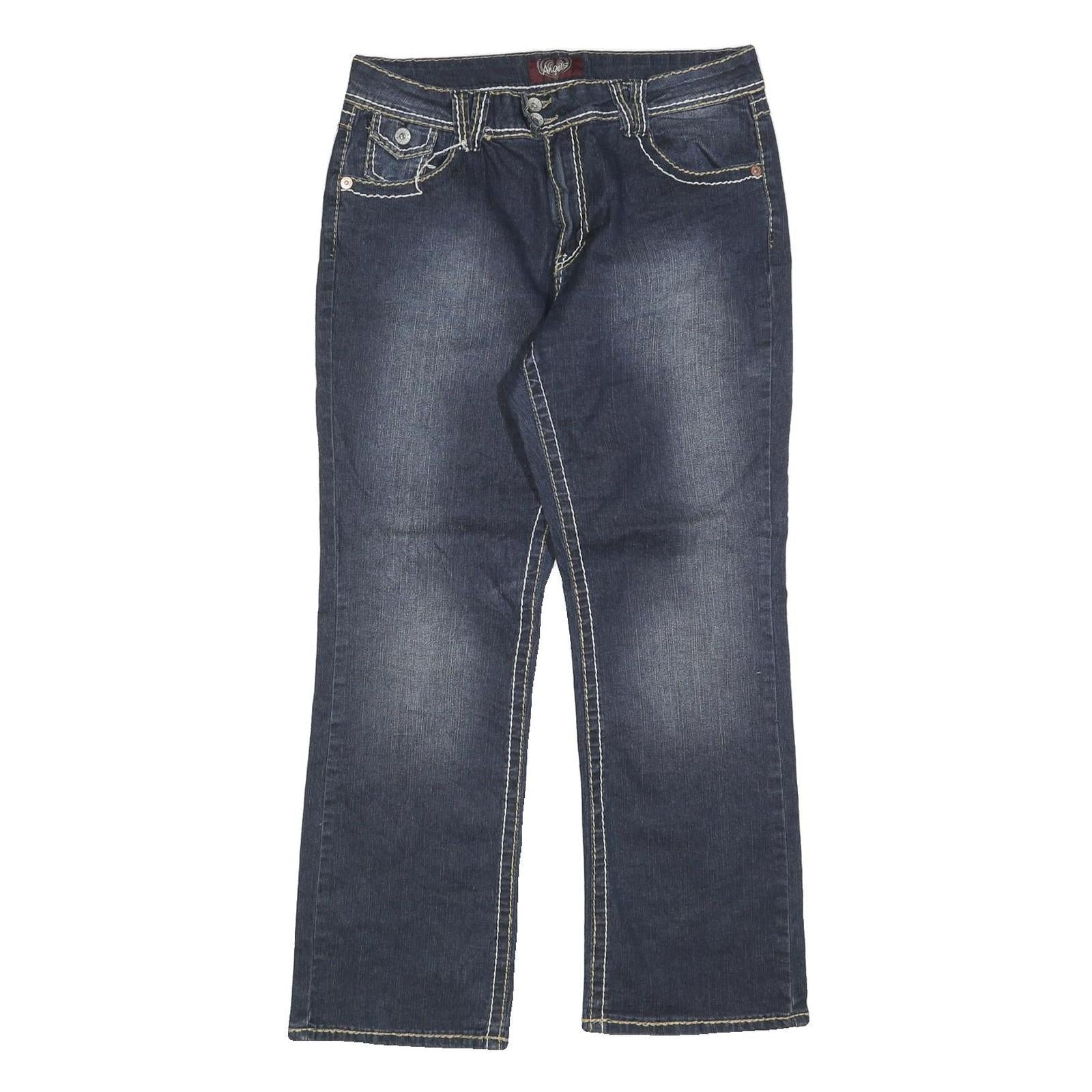 ANGELS Womens Regular Fit Blue Denim Jeans W32 L28 Contrast Stitching