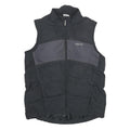REEBOK Mens Black Grey Sleeveless Zip Jacket M Polyester Puffer Vest Sportswear