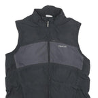REEBOK Mens Black Grey Sleeveless Zip Jacket M Polyester Puffer Vest Sportswear