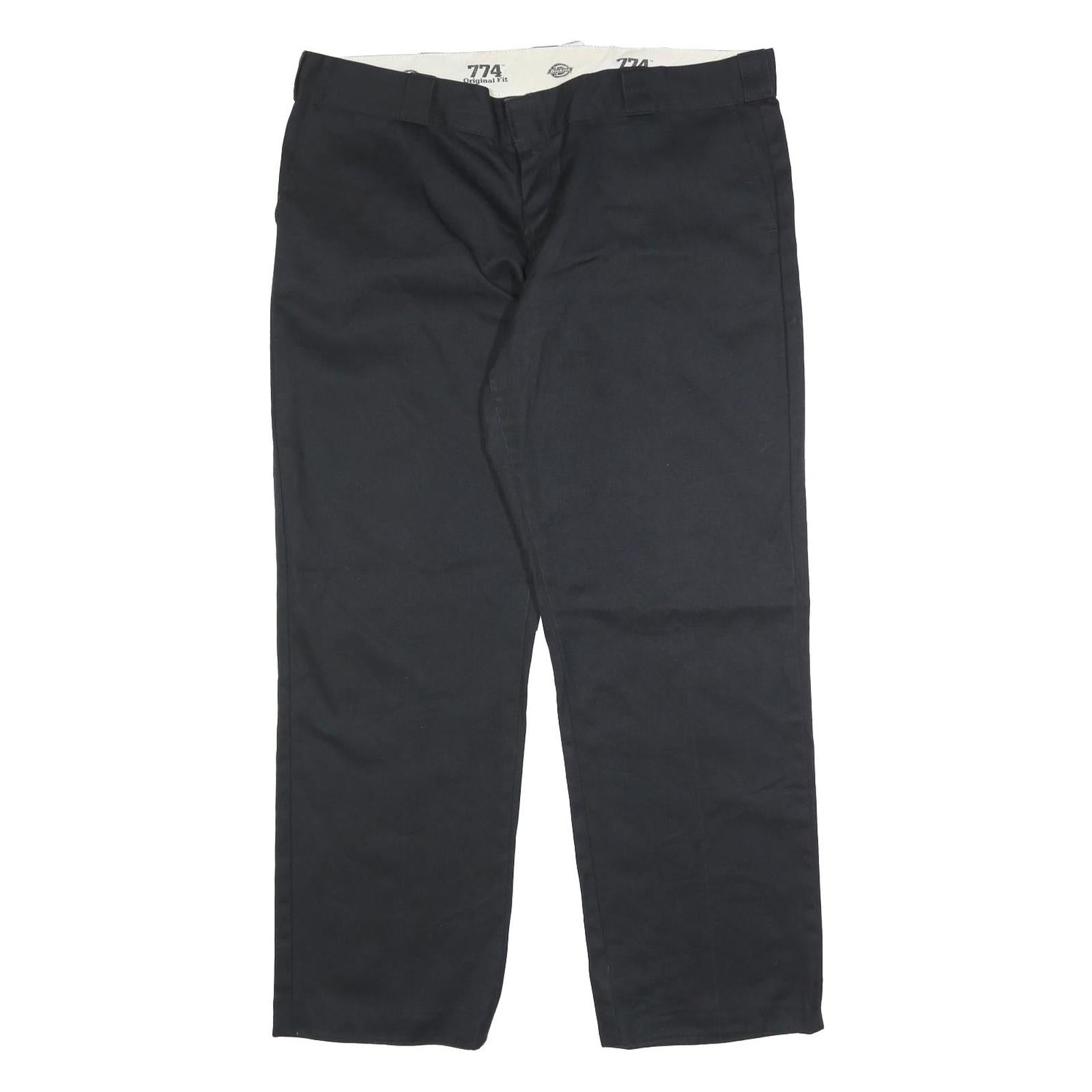 DICKIES Womens Cotton Blend Black Regular Straight Trousers W38 L29 Zip Closure