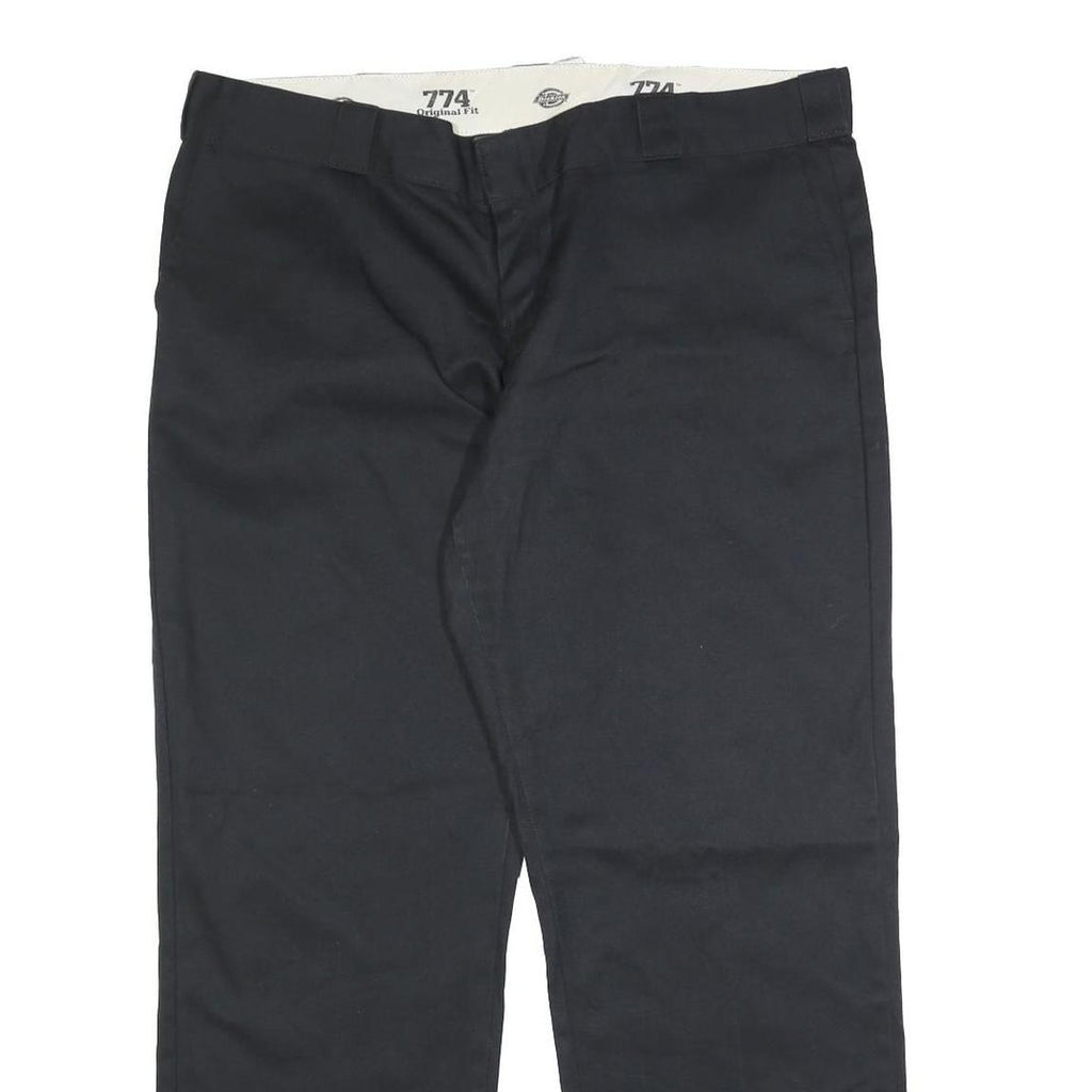 DICKIES Womens Cotton Blend Black Regular Straight Trousers W38 L29 Zip Closure