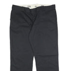 DICKIES Womens Cotton Blend Black Regular Straight Trousers W38 L29 Zip Closure
