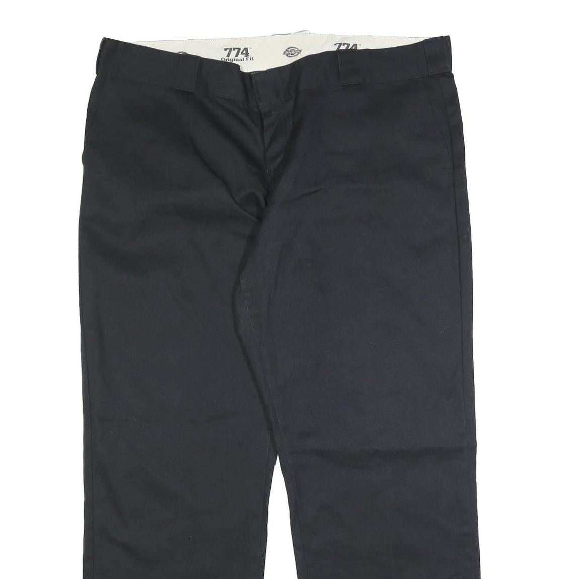 DICKIES Womens Cotton Blend Black Regular Straight Trousers W38 L29 Zip Closure