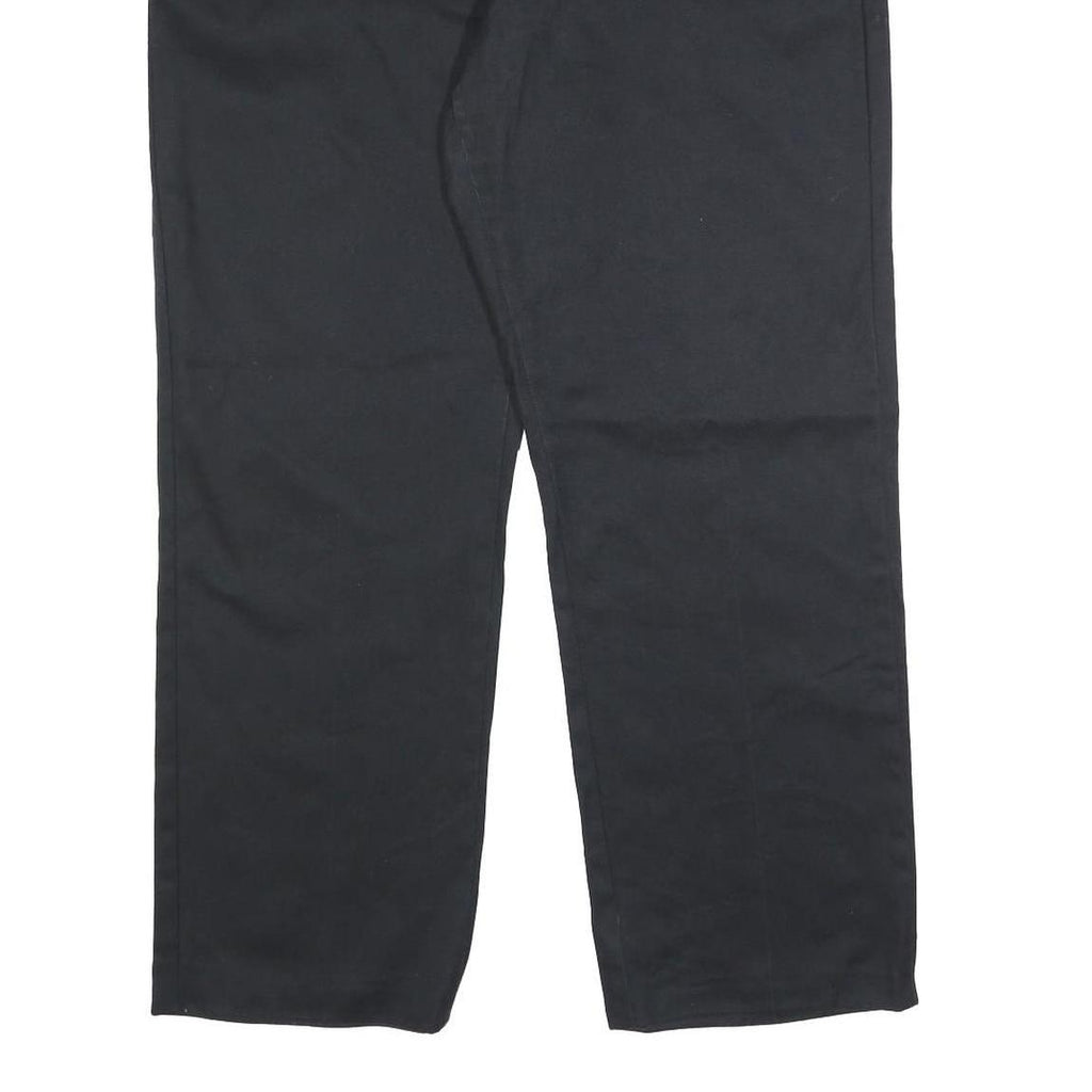 DICKIES Womens Cotton Blend Black Regular Straight Trousers W38 L29 Zip Closure