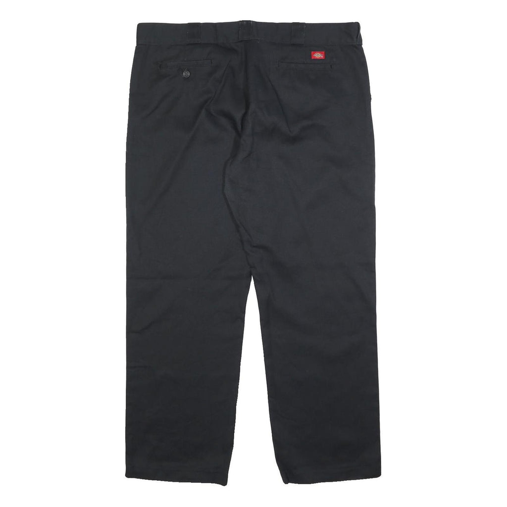 DICKIES Womens Cotton Blend Black Regular Straight Trousers W38 L29 Zip Closure