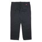 DICKIES Womens Cotton Blend Black Regular Straight Trousers W38 L29 Zip Closure