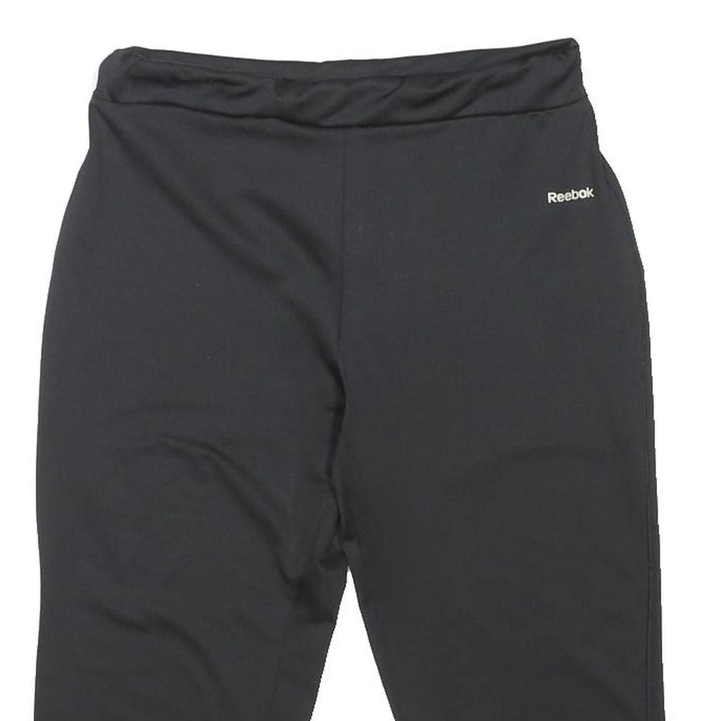 REEBOK Womens Black Sports Shorts M W29 Plain Logo Comfort Fit Activewear