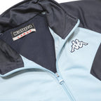 KAPPA Mens Light Blue & Navy Blue Track Jacket L Polyester Sports Zip