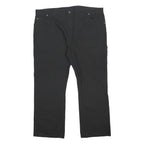 DICKIES Mens Relaxed Black Cotton Blend Workwear Trousers W42 L30 Zip Closure