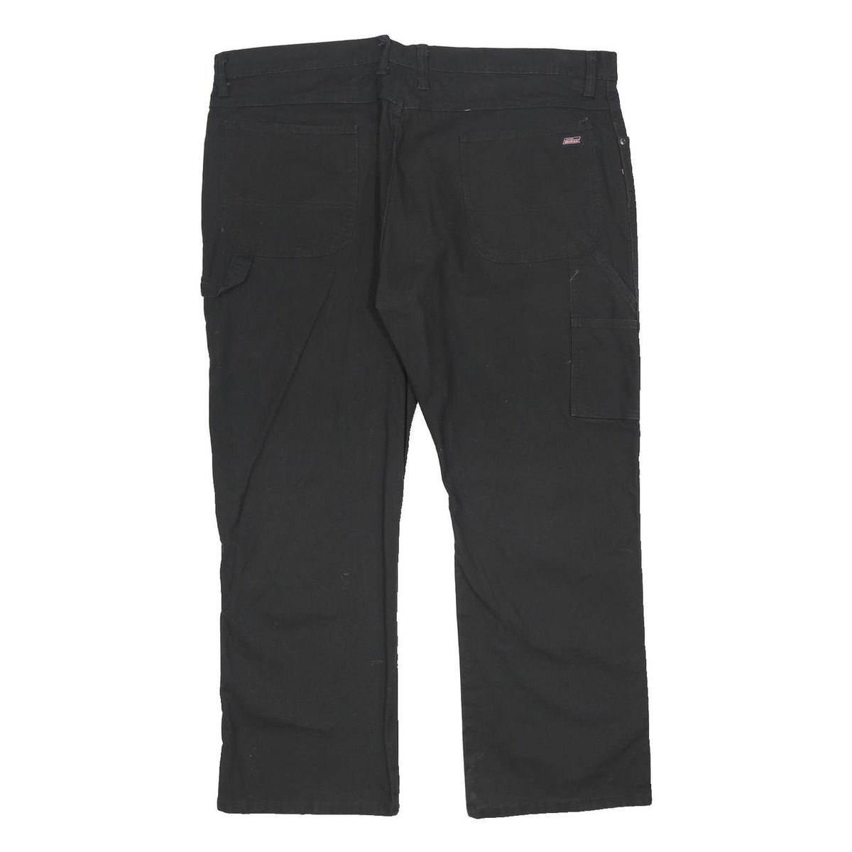 DICKIES Mens Relaxed Black Cotton Blend Workwear Trousers W42 L30 Zip Closure
