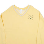 CHAMPION REVERSE WEAVE Mens Sweatshirt Yellow V-Neck L