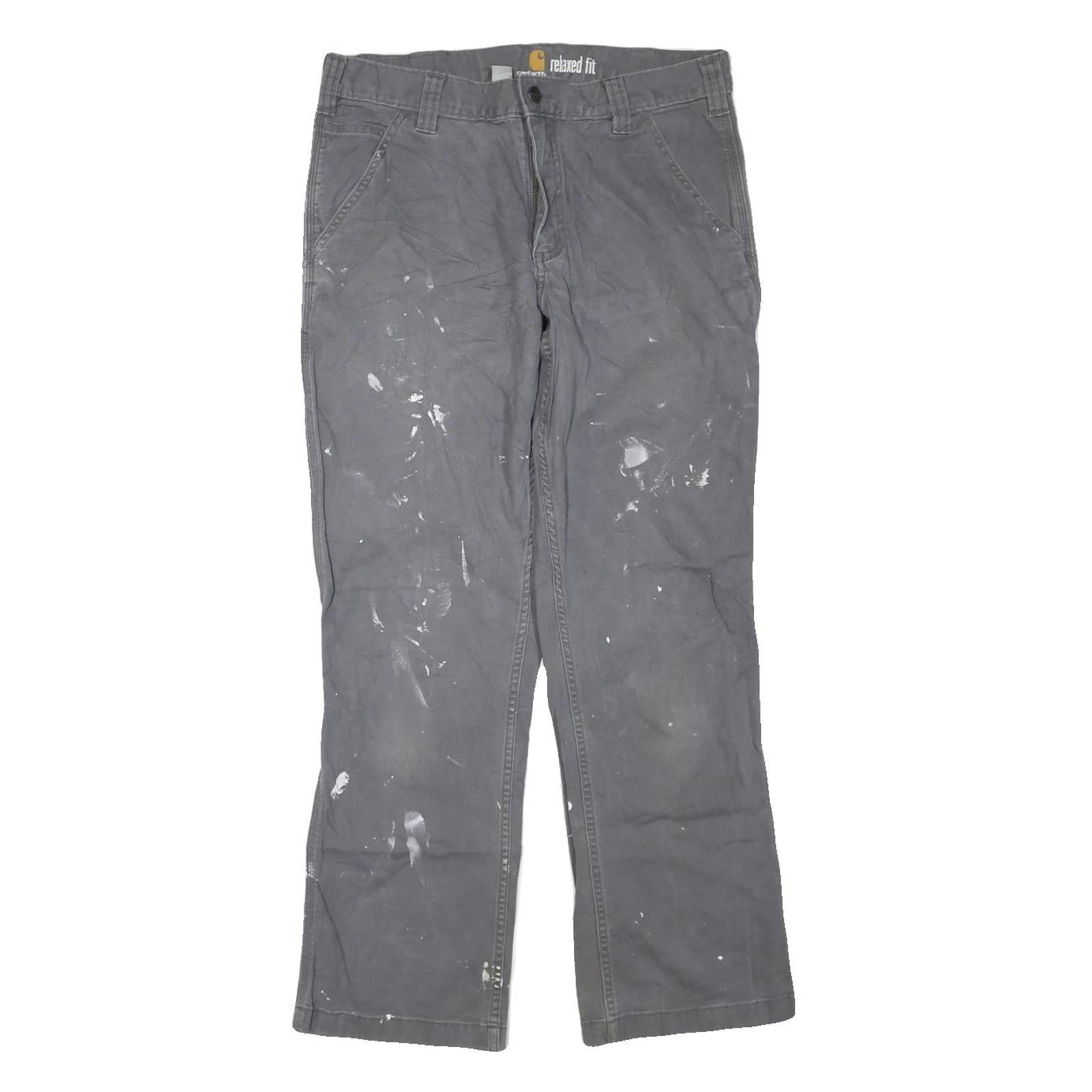 CARHARTT Mens Jeans Grey Regular Straight Denim W32 L27 Workwear Utility