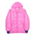 PUMA Womens Pink XL Polyester Zip Hooded Quilted Jacket Casual Sportswear