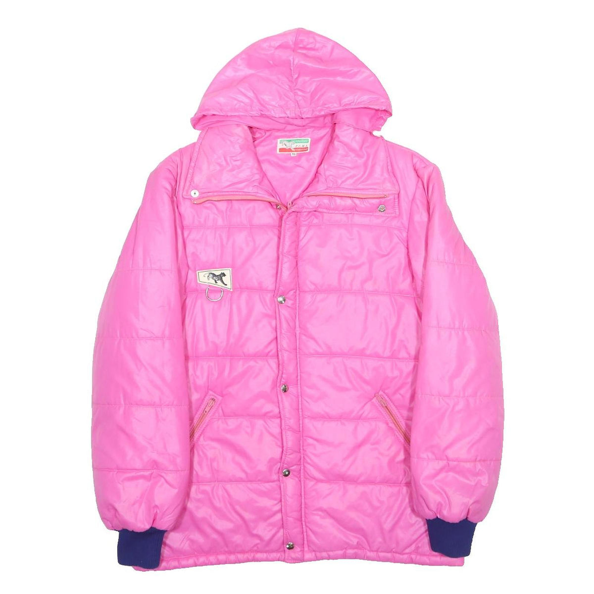 PUMA Womens Pink XL Polyester Zip Hooded Quilted Jacket Casual Sportswear
