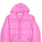 PUMA Womens Pink XL Polyester Zip Hooded Quilted Jacket Casual Sportswear