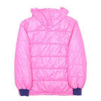 PUMA Womens Pink XL Polyester Zip Hooded Quilted Jacket Casual Sportswear