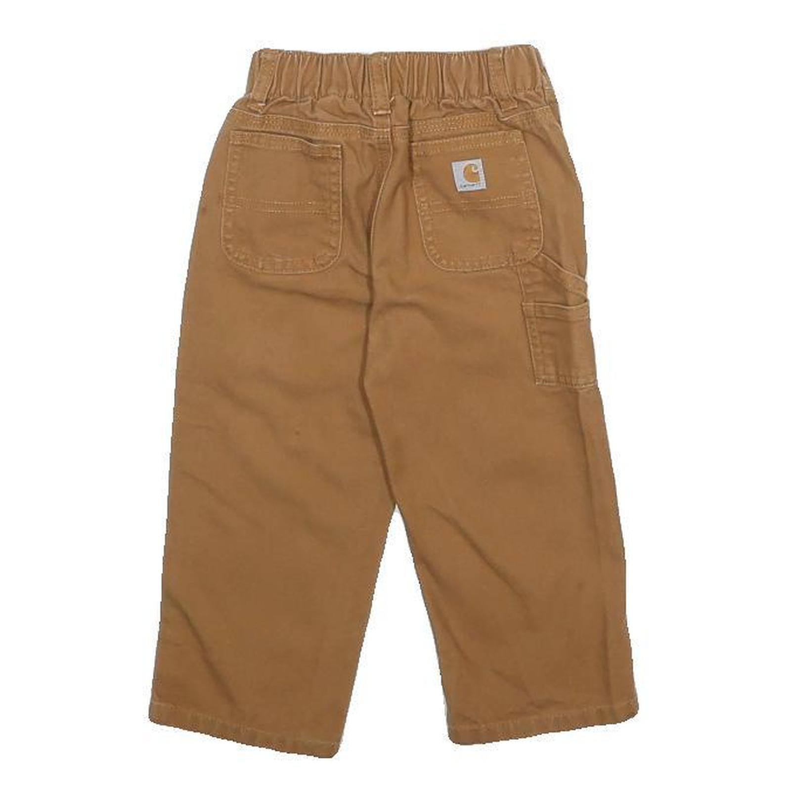 CARHARTT Boys Cotton Brown Regular Straight Trousers W8 L12 Durable Workwear