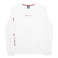 CHAMPION Womens T-Shirt White Long Sleeve S
