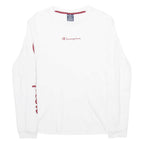 CHAMPION Womens T-Shirt White Long Sleeve S