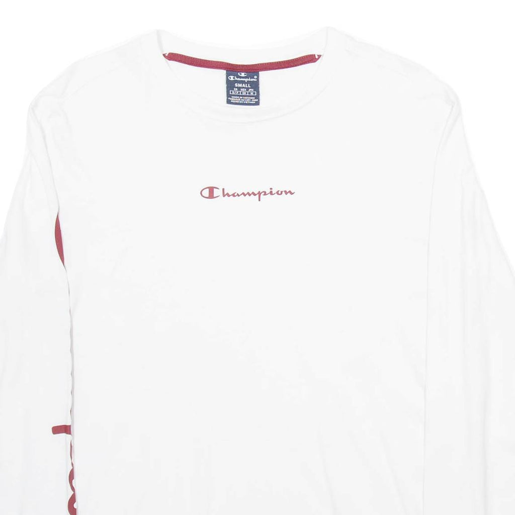 CHAMPION Womens T-Shirt White Long Sleeve S