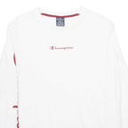 CHAMPION Womens T-Shirt White Long Sleeve S