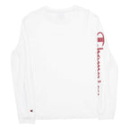 CHAMPION Womens T-Shirt White Long Sleeve S