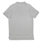 TOMMY HILFIGER Mens Grey Short Sleeve Plain Polo Shirt M Cotton Zip Collar