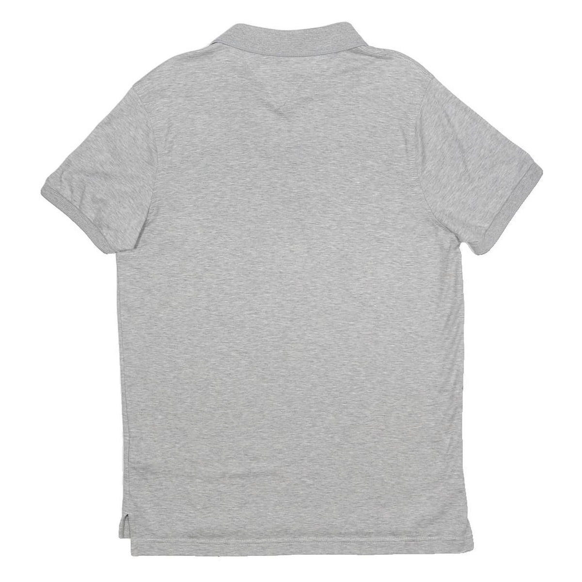 TOMMY HILFIGER Mens Grey Short Sleeve Plain Polo Shirt M Cotton Zip Collar