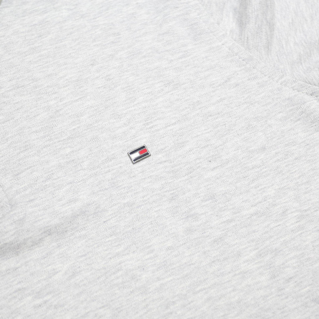 TOMMY HILFIGER Mens Grey Short Sleeve Plain Polo Shirt M Cotton Zip Collar