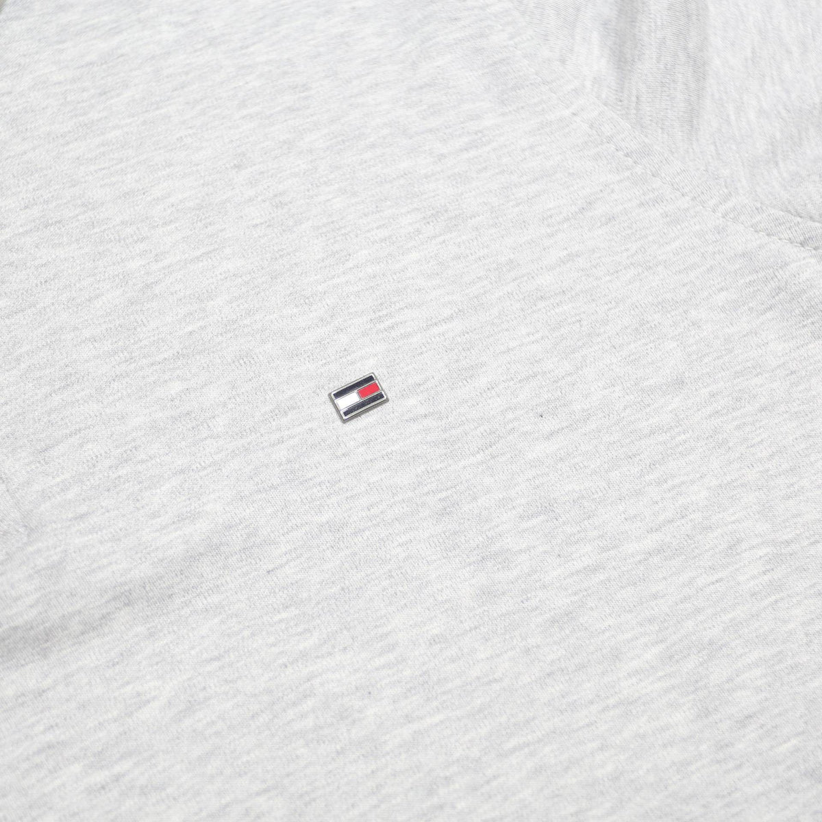 TOMMY HILFIGER Mens Grey Short Sleeve Plain Polo Shirt M Cotton Zip Collar