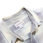 CARHARTT Mens Grey & Cream Check Shirt L Casual Workwear Button Front Pocket