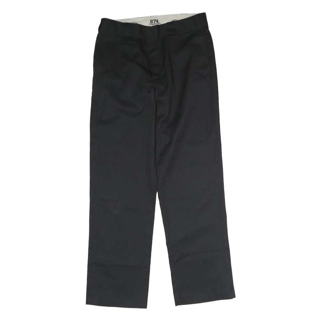 DICKIES Mens Cotton Black Regular Straight Trousers W30 L31 Workwear Zip Closure