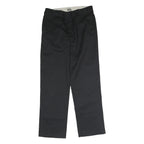 DICKIES Mens Cotton Black Regular Straight Trousers W30 L31 Workwear Zip Closure