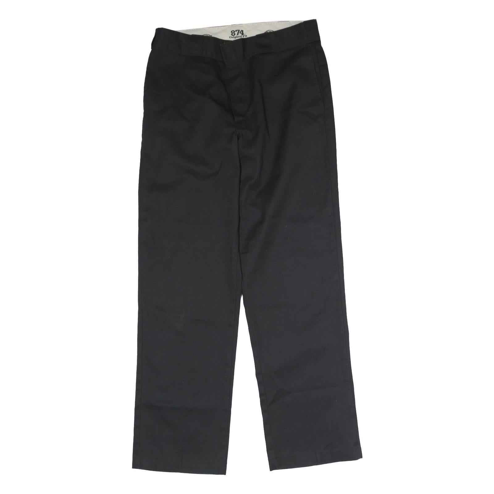 DICKIES Mens Cotton Black Regular Straight Trousers W30 L31 Workwear Zip Closure